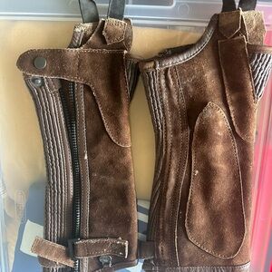 Brown Suede Riding Chaps Half Chaps kids size 8/10 ovation